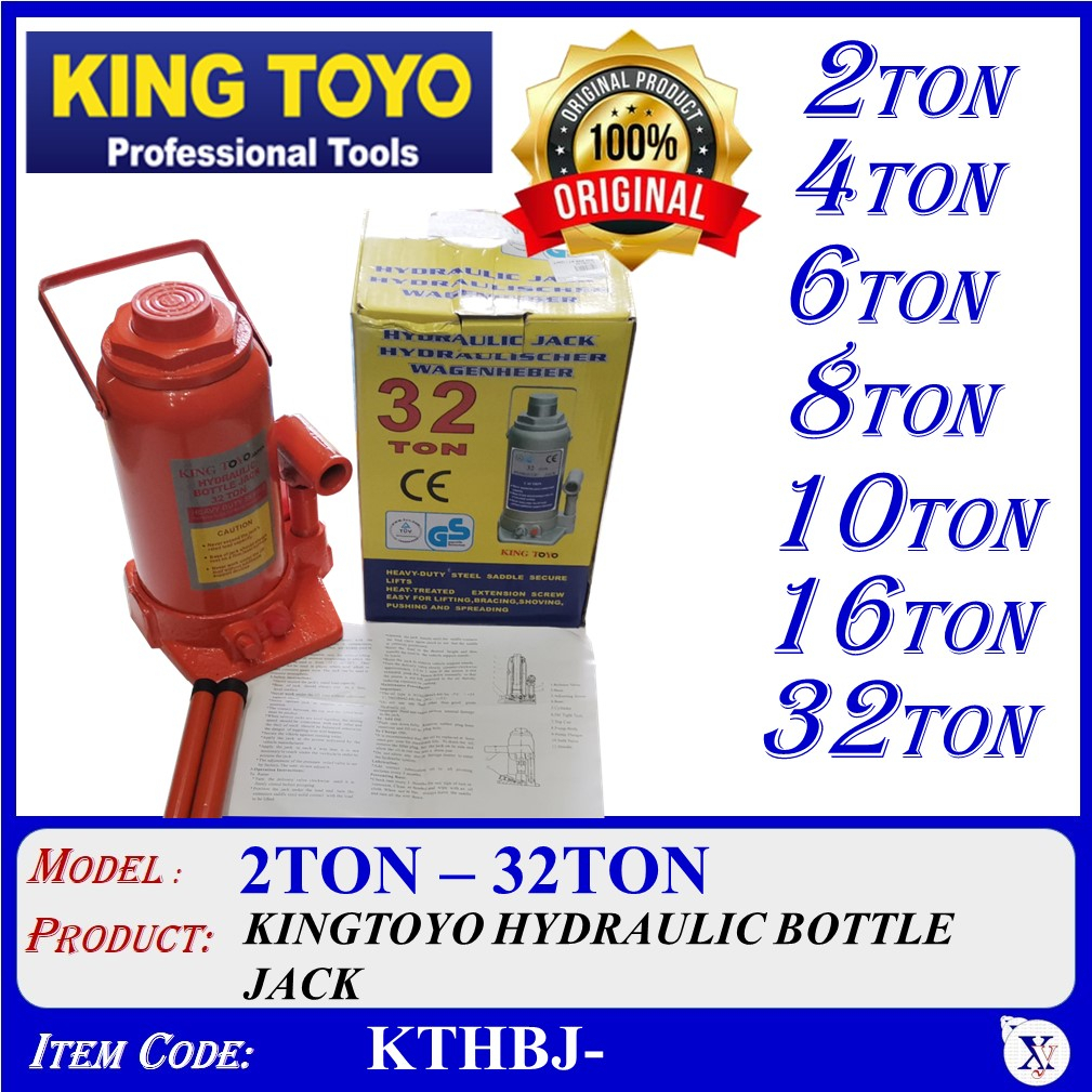 KTHBJ KING TOYO HYDRAULIC BOTTLE JACK 2TON/ 4TON/ 6TON/ 10TON/ 16TON