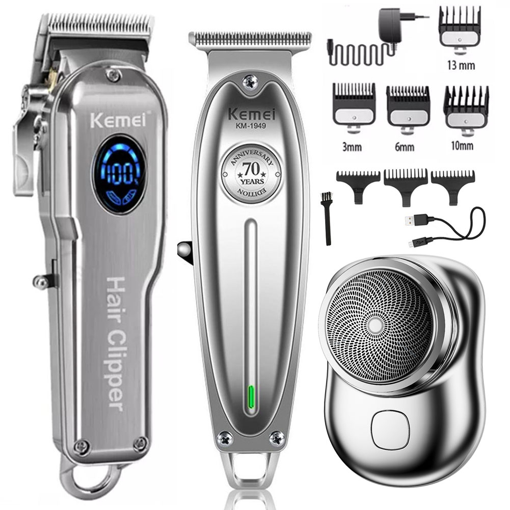Kemei Rechargeable Hair Clipper LCD Display Hair Cutter Machine KM-2002 ...