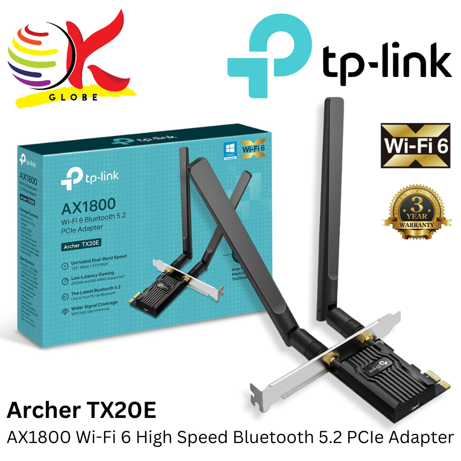 TP-LINK ARCHER TX20E AX1800 UNRIVALLED WI-FI 6 HIGH SPEED BLUETOOTH 5.2 ...