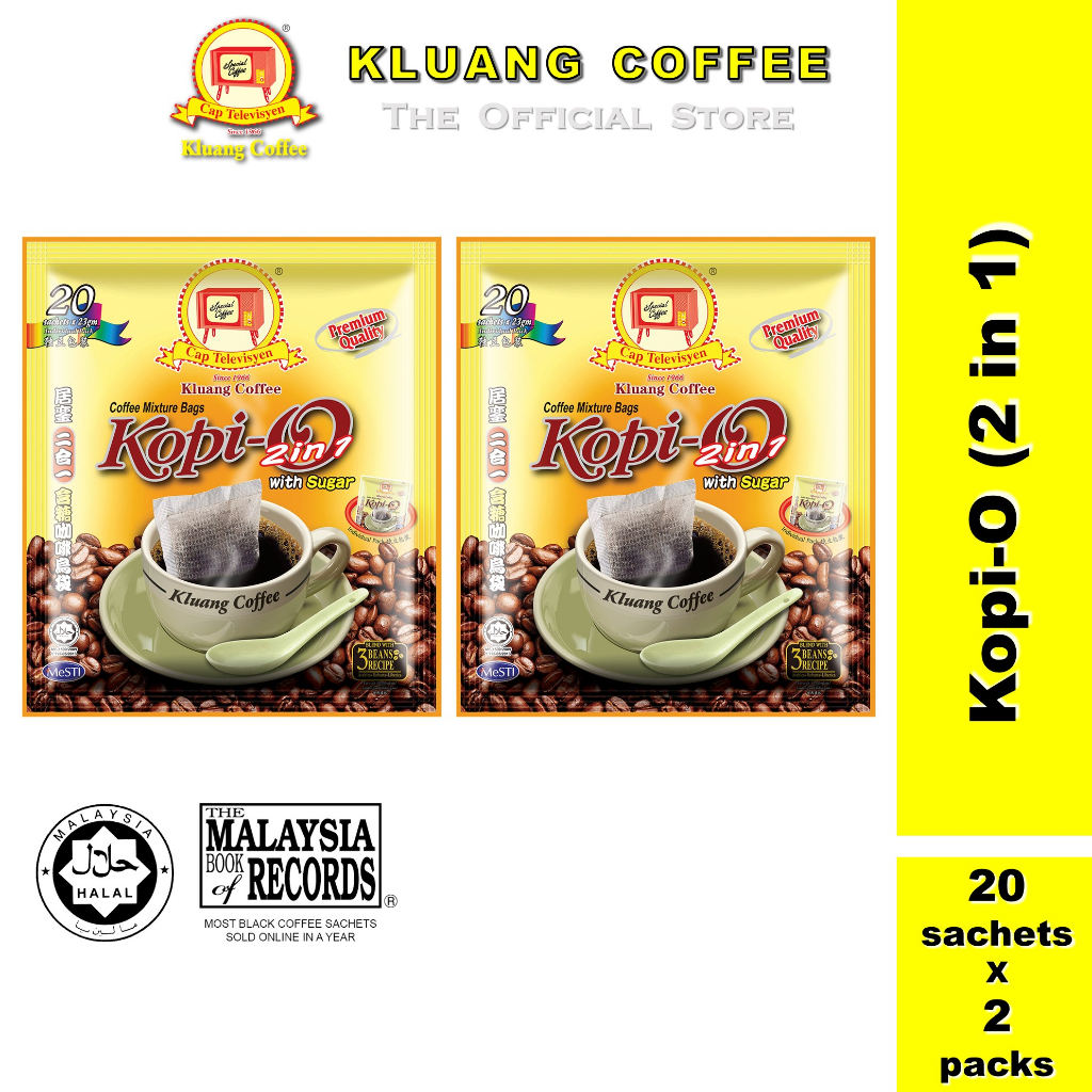 Coffee Kluang Stamp Televisyen Coffee O2 In 1 (20 uncang Individual x 2