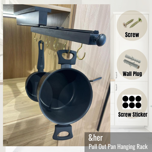 Kitchen Pull Out Pan Hanging Rack (Pull Out Kitchen Pan Rack)/ Hanging ...