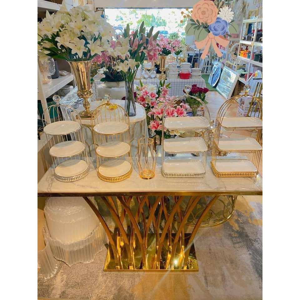 bird cage iron art ceramic afternoon tea cake party wedding dessert ...