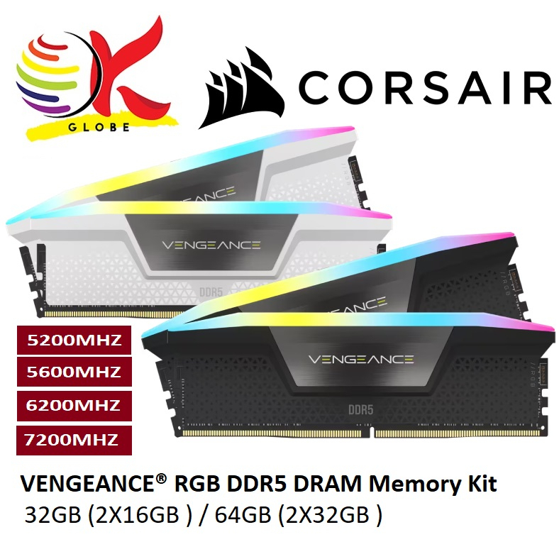 CORSAIR DDR5-5600MHz 64GB(32GB×2) CORSAIR Vengeance RGB DDR5 64GB (2x32GB) DDR5 5600MHz CL36 AMD