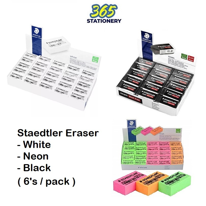 Staedtler White Eraser / Neon Eraser / Exam Eraser ( 6pcs / pack