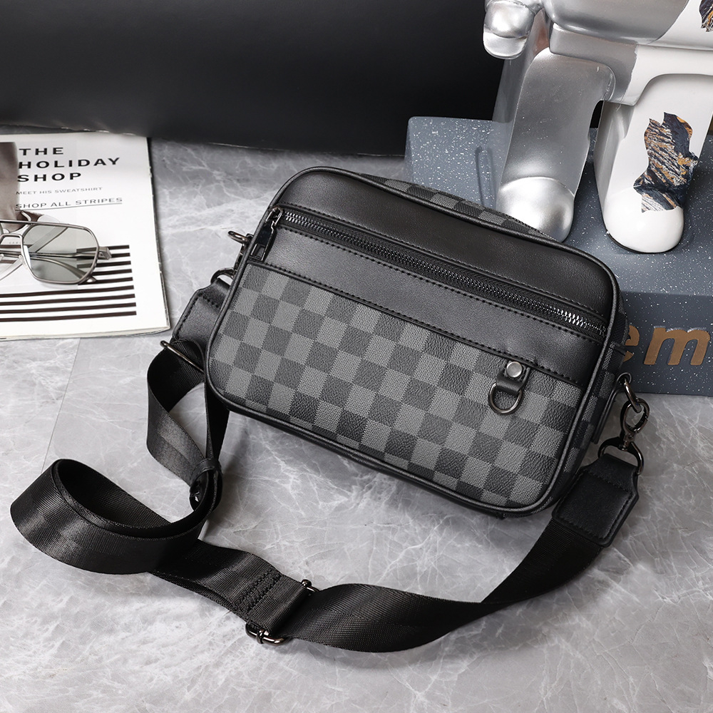 Mens black messenger hot sale bag leather