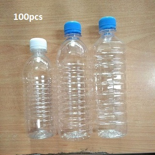 [100pcs] Botol kosong / empty mineral water bottle / 350ml/500ml/Round ...