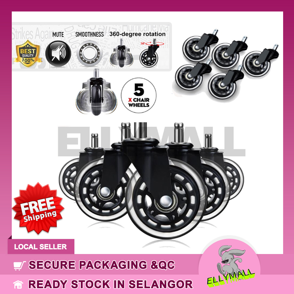 Office Chair Roller Replacement Set of 5 Heavy Duty Game Chair Caster ...