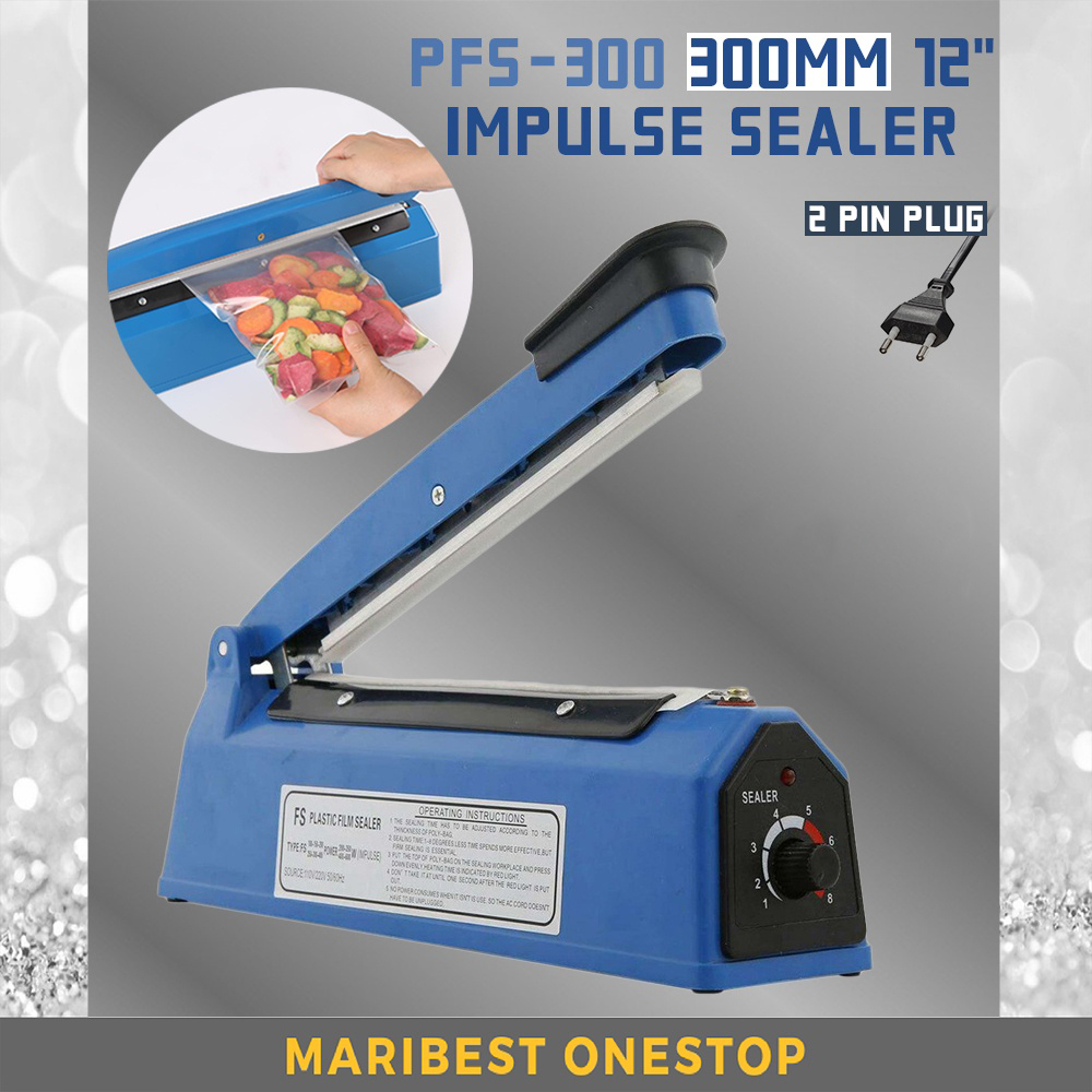 PFS-300 300MM 12" IMPULSE SEALER PLASTIC BAG PACKAGING SEALER MESIN ...