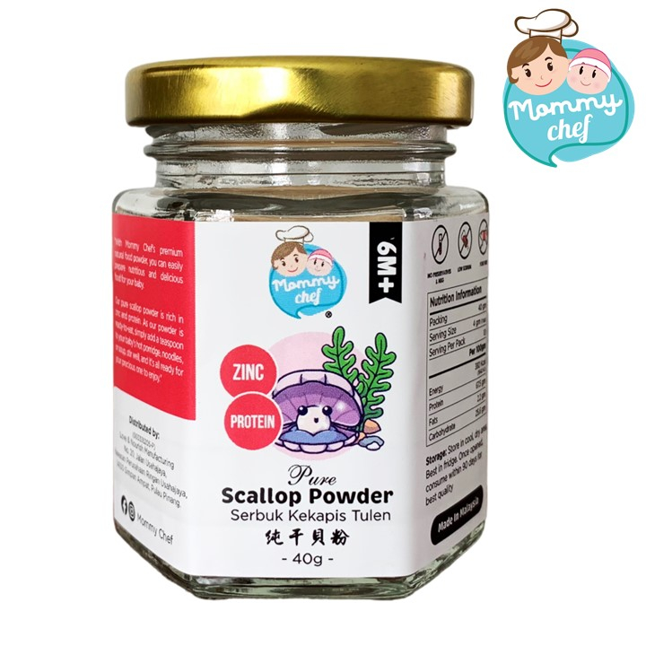 Mommy Chef 100% Pure Scallop Powder (Serbuk Kekapis Tulen) 【纯干贝粉】 40g x ...