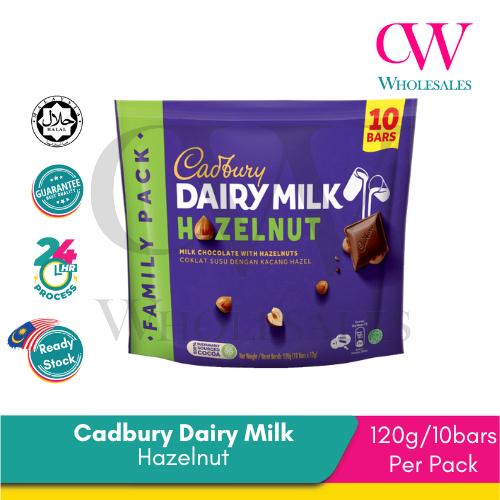 Cadbury Dairy Milk Hazelnut Family Pack 12g X 10bar Shopee Singapore