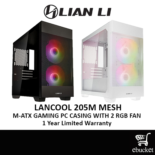 LIAN LI LANCOOL 205M MESH GAMING MATX CASE (BLACK / SNOW) | Shopee ...