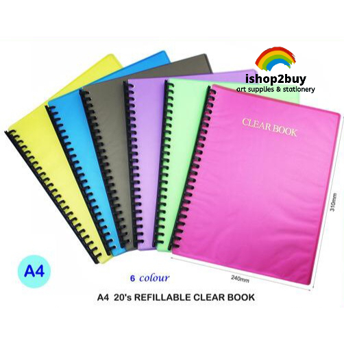 Clear Folder A4 File Clear Book Folder 20 Pockets Binding File Fail A4