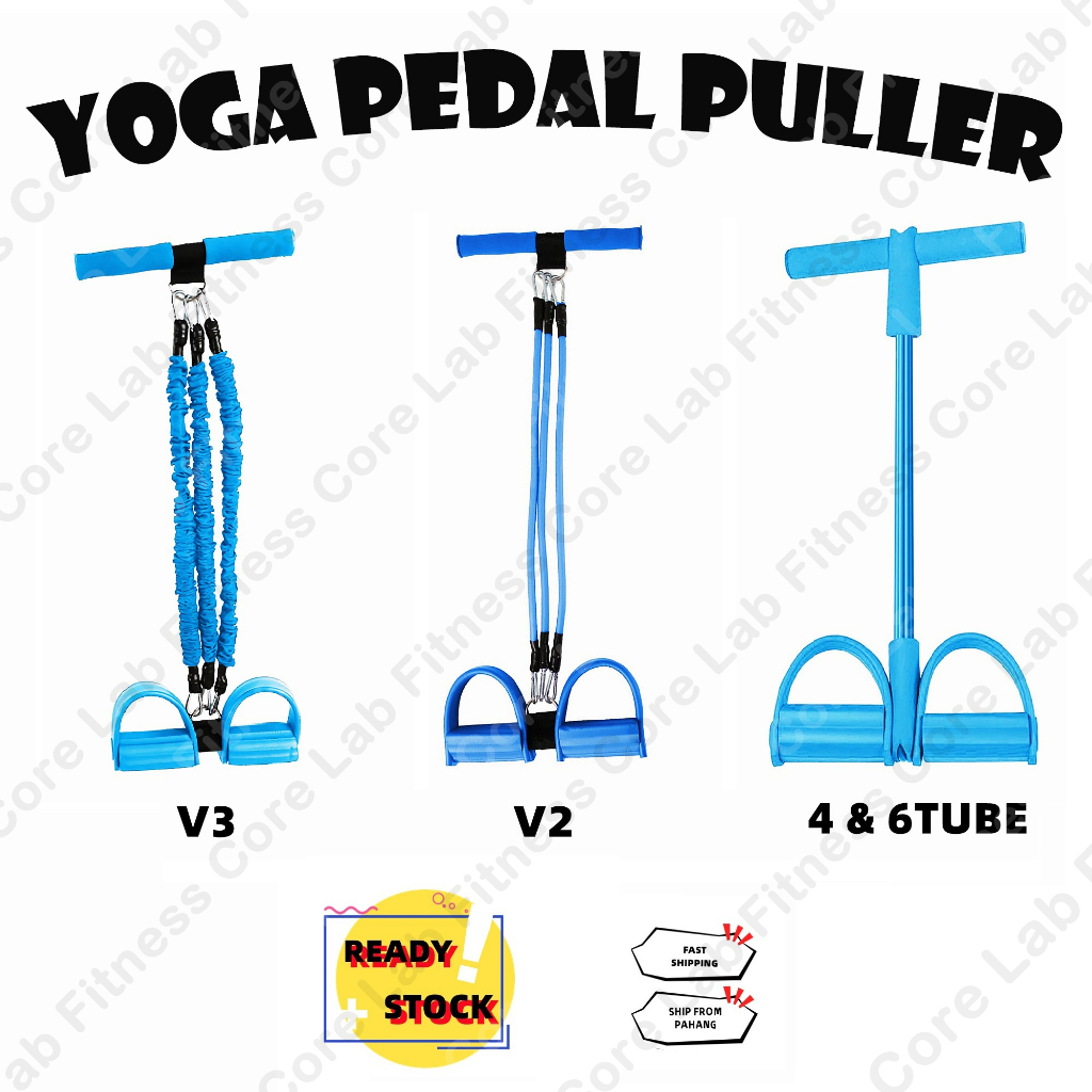 4 Tubes Elastic Yoga Pedal Puller, Sit Up Resistance Band Multi-Function Tension Rope For Abdomen Waist Arm Yoga Stretching Slimming Training I.1243485837