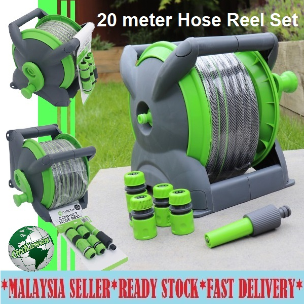 20 Meter Garden Hose Reel Set Portable & Wall Installation House ...