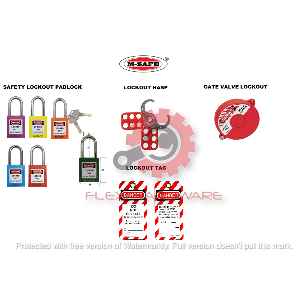 M-Safe 38mm LOTO Lockout Safety Padlock / Lockout Hasp / Gate Valve ...