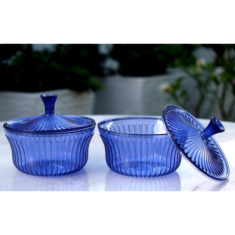 Tupperware Royale Blue Crystalline Small Server 600ml (1pcs) | Shopee ...