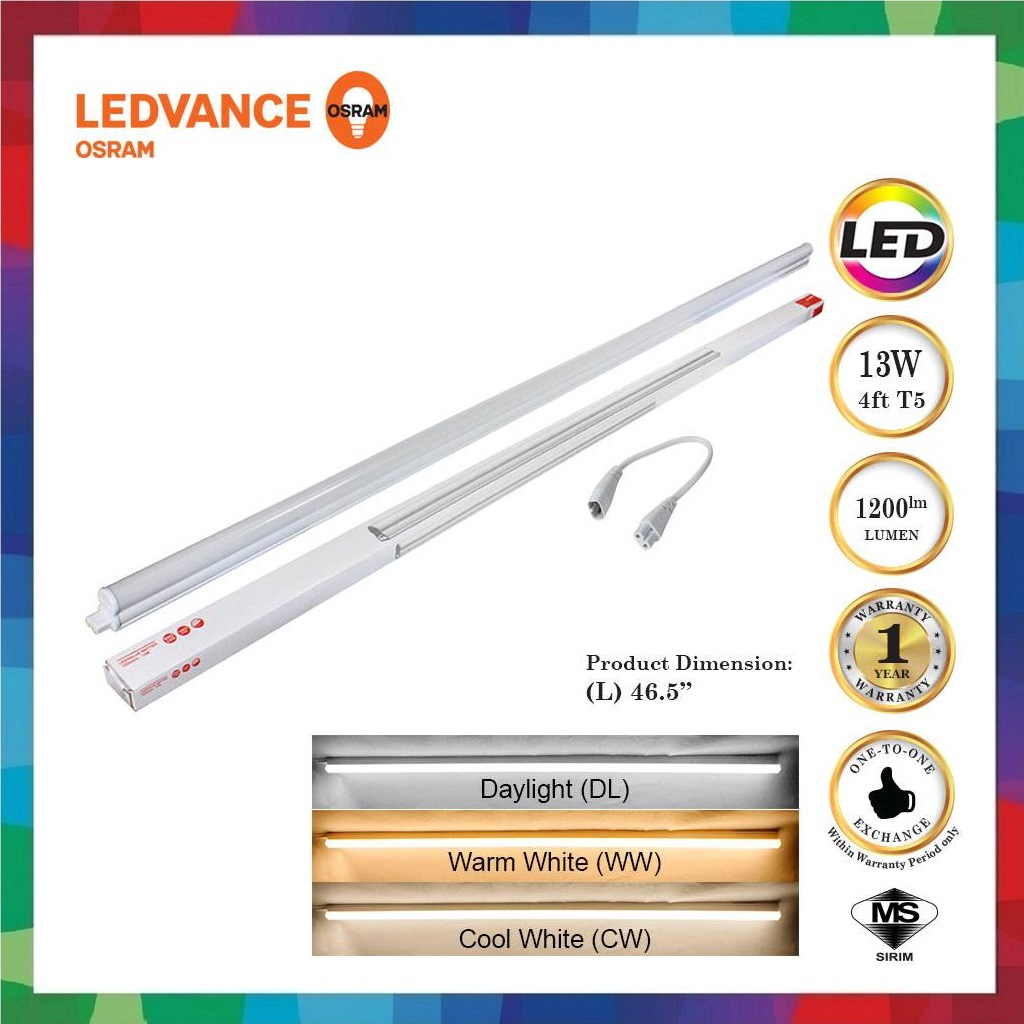 Osram LEDVANCE T5 LED Batten Light GEN3 2FT 3FT 4FT 3000K 4000K 6500K ...