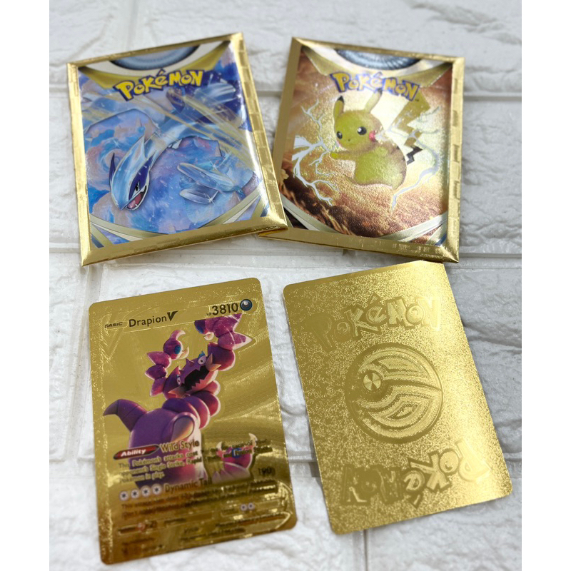 10PCS Pokemon Gold Cards High HP Metal Gold Vmax GX Energy Rainbow Card  Charizard Pikachu Collection Battle Trainer | Shopee Singapore