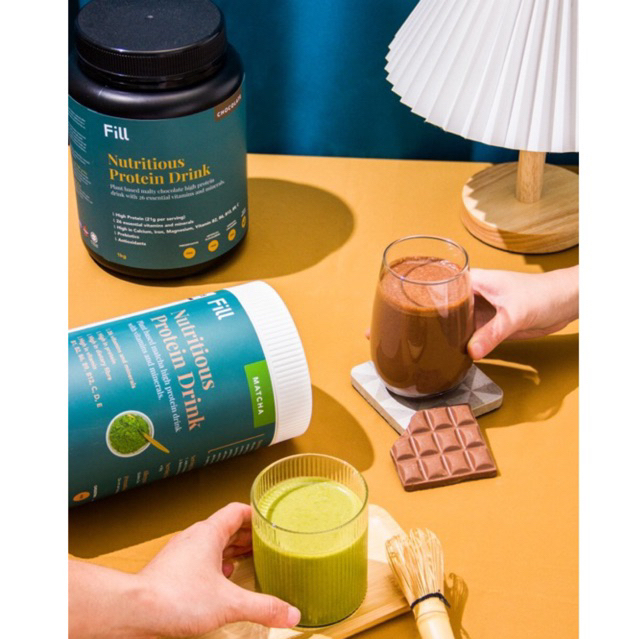 Fill Nutritious Protein Drink ( Chocolate 1kg & Matcha 800g ) Meal ...