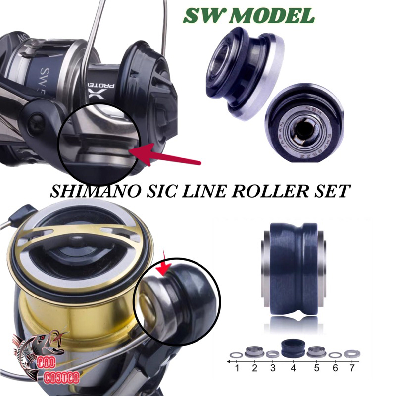 SHIMANO SPINNING REEL LINE ROLLER SIC CERAMIC ROLLER SET NSK BEARING ...