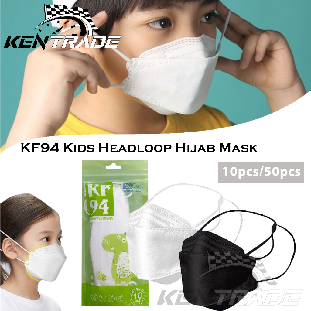 KF94 Kids Headloop Hijab Mask 3D Fish Mouth Face Mask Disposable Hijab