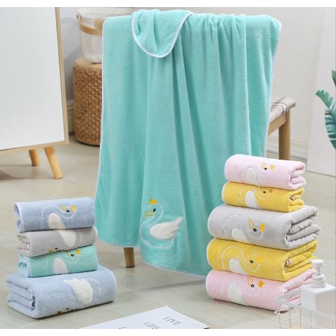 SET 2 in 1 Towel Tuala Mandi Microfiber Duck Set/ Set Towel Kids 2pcs ...