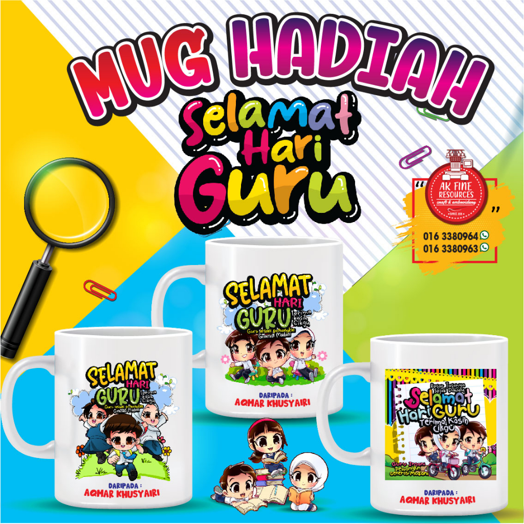 HADIAH HARI GURU, MUG HARI GURU, TEACHERS DAY 2023 PERSONALISED NAME