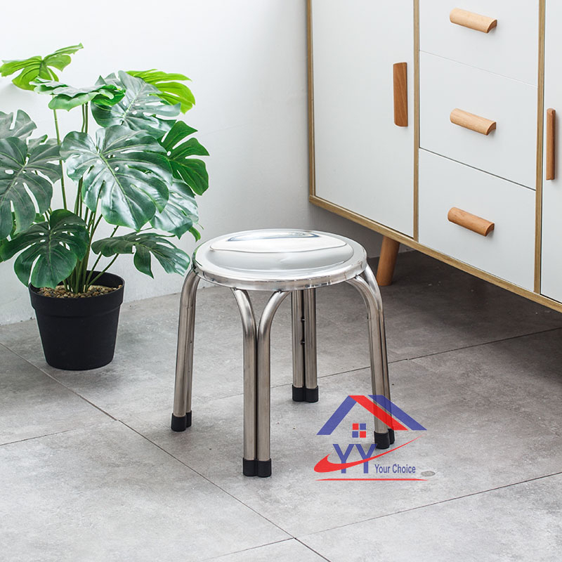 Stainless Steel Round Stool bench four-legged chair/ Chair Indoor ...