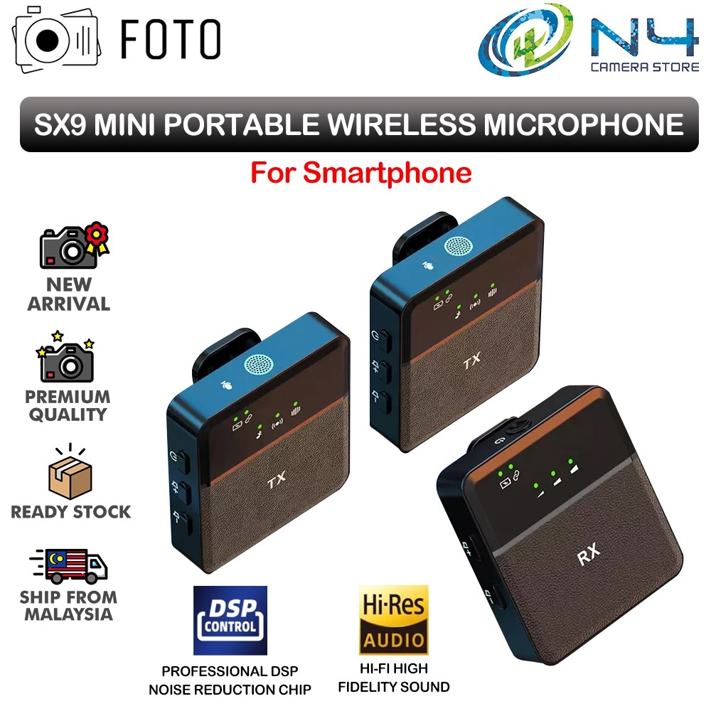 Foto SX9 Wireless Microphone Recording Mircophone Smart Noise