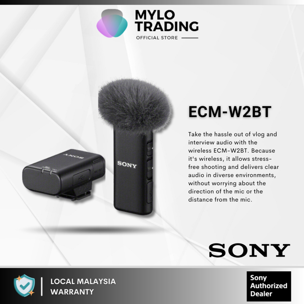 Sony ECM-W2BT Camera-Mount Digital Bluetooth Wireless Microphone