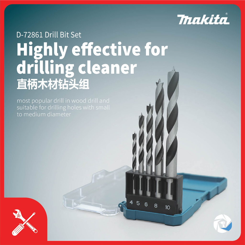 Makita D-72861 Wood Drill Bit Set ( 5pc/set ) | Shopee Singapore