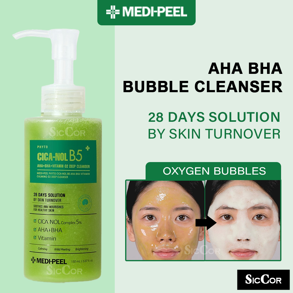 MediPeel Phyto Cica-Nol B5 AHA+BHA+VITAMIN O2 Deep Cleanser Bubble Pore ...
