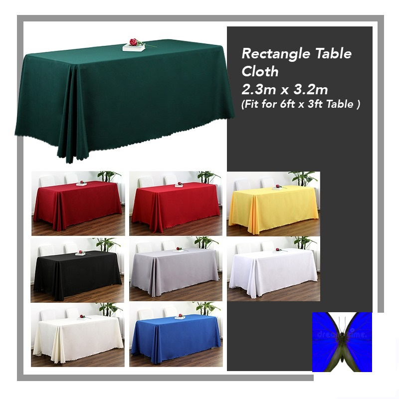 ALAS MEJA -Plain 2.3M x 3.2M (Fit 6x3FT) Rectangle Table Top Cloth ...