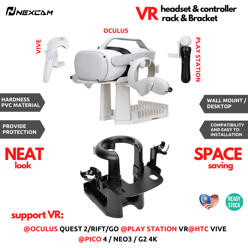 Nexcam Wall Mounting or Desktop VR Rack For VR Oculus Rift, Oculus Go ...