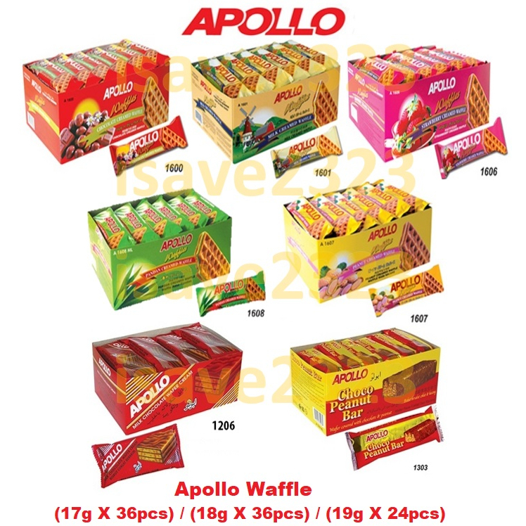 [HALAL] Apollo Waffles Creamed Waffle (17g x 36pcs) / (18g x 36pcs