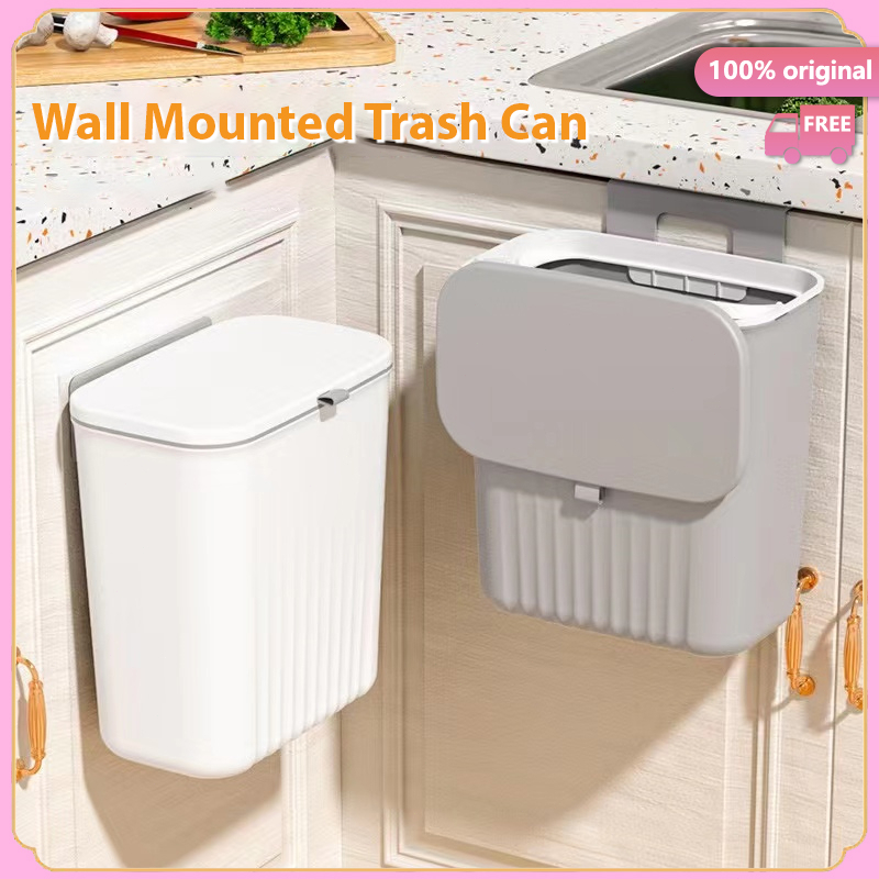 9L Wall Hanging Garbage Can Trash Kitchen Rubbish Bin Bathroom Garbage