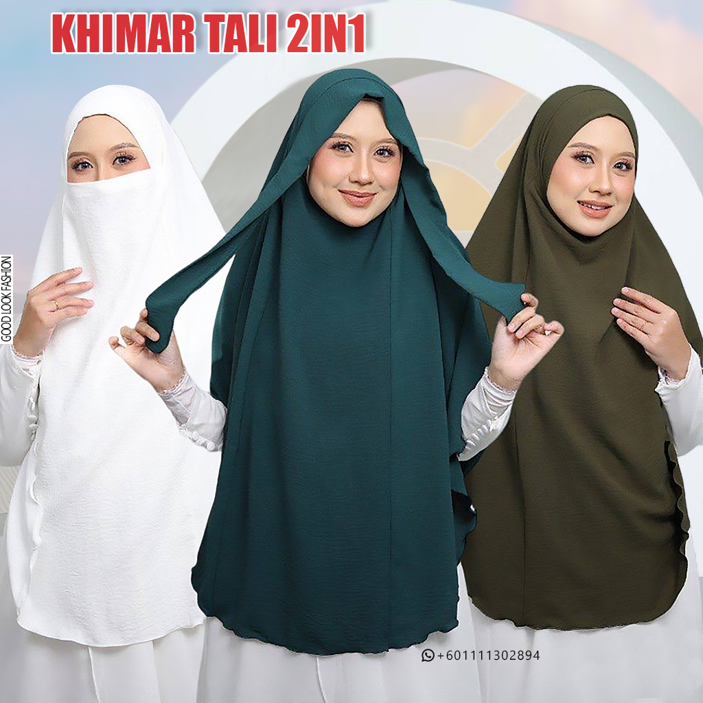 Khimar Sarung | Tudung Labuh Tali | Cotton CEY Best Material For Solat ...