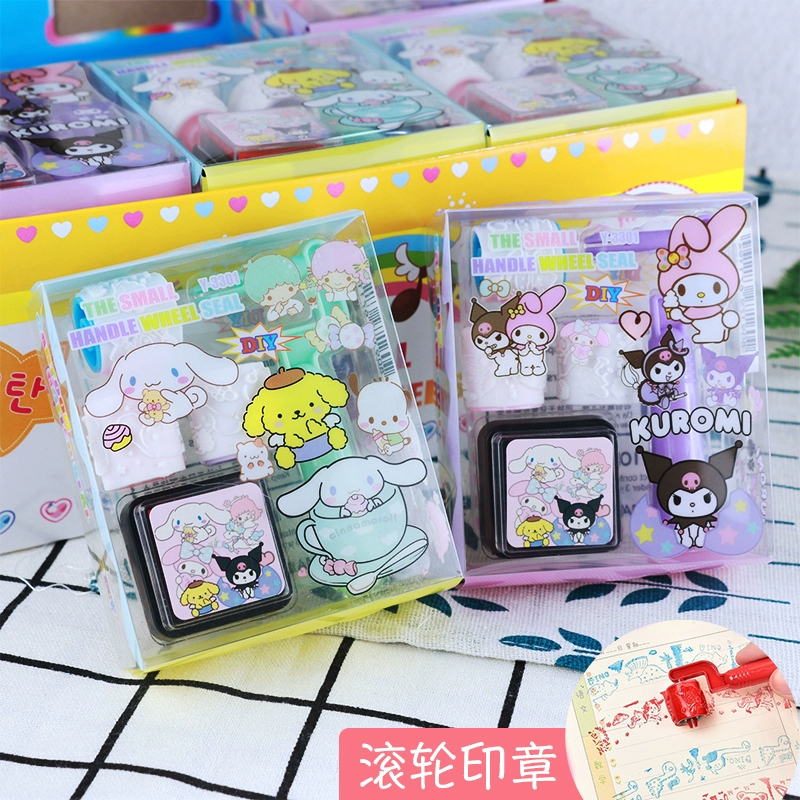 Sanrio / Sumikko Cute Roller Stamp with 3 Stamps + Ink pad set kids ...