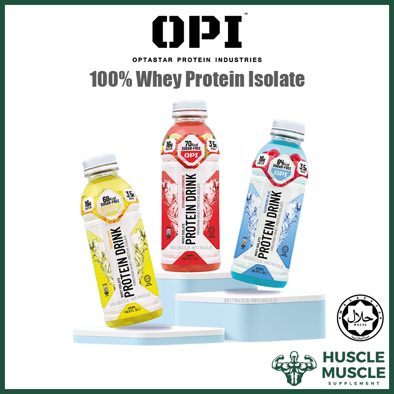 OPI 100 WHEY PROTEIN ISOLATE 16g Protein Zero Sugar Halal 500ml ReadyToDrink