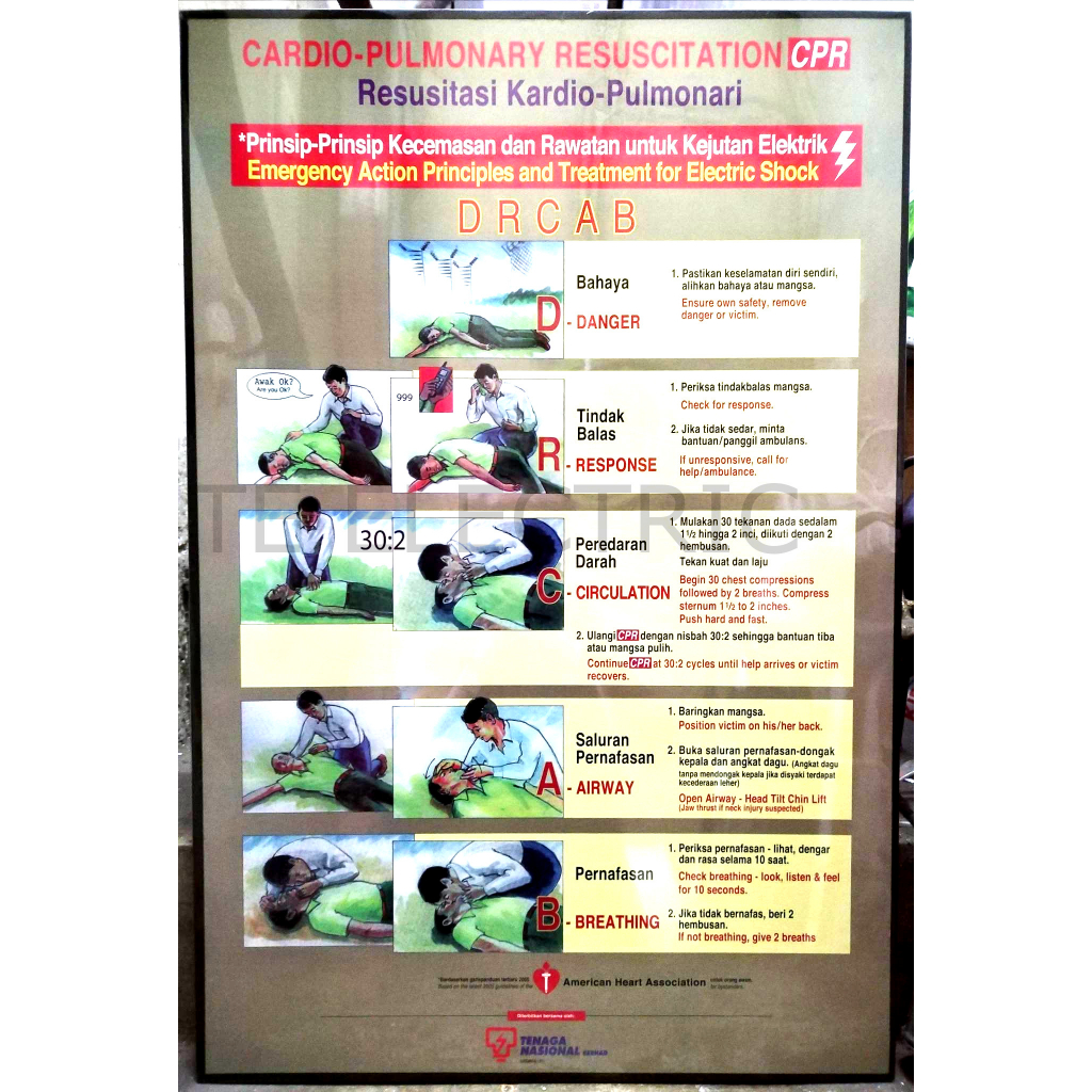 TNB USE CPR / DRCAB CHART WITH WOODEN FRAME ( 400MM X 600MM ) | Shopee ...