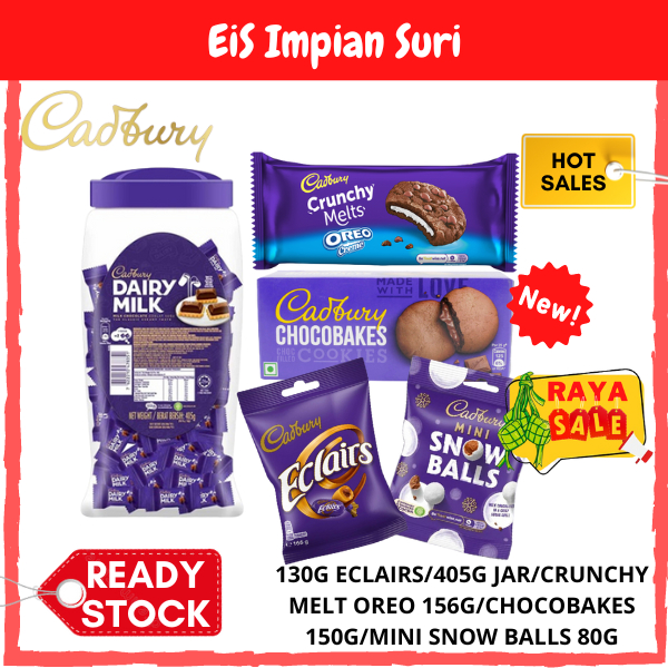 EIS Cadbury Dairy Milk Chocolate Eclairs 130g/405g Neap Jar Coklat