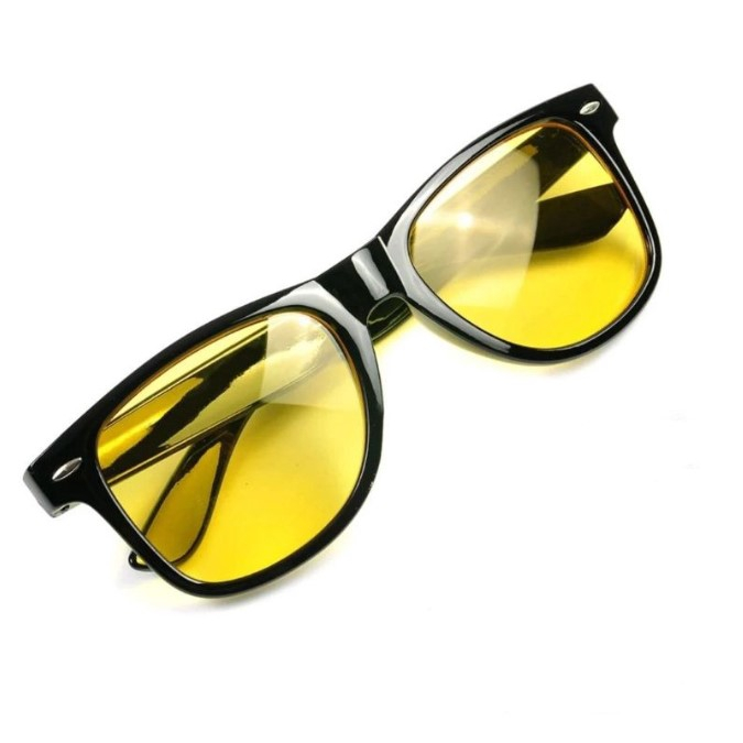 Yellow Lens Clear Glasses Unisex Women Men Night Vision Glasses Car