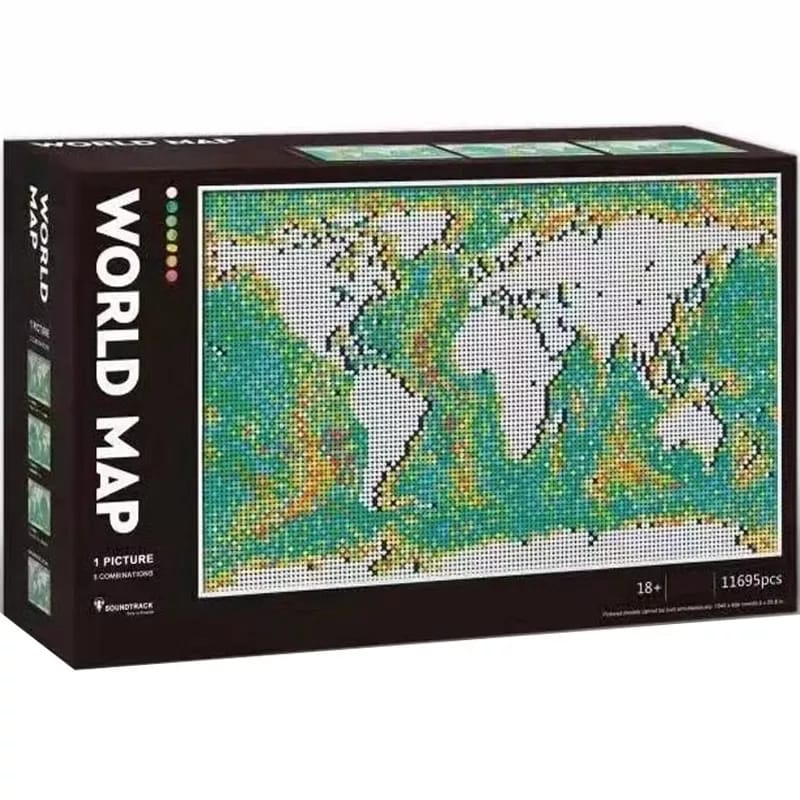 THE WORLD MAP ART BUILDING BLOCK (99007A) | Shopee Singapore