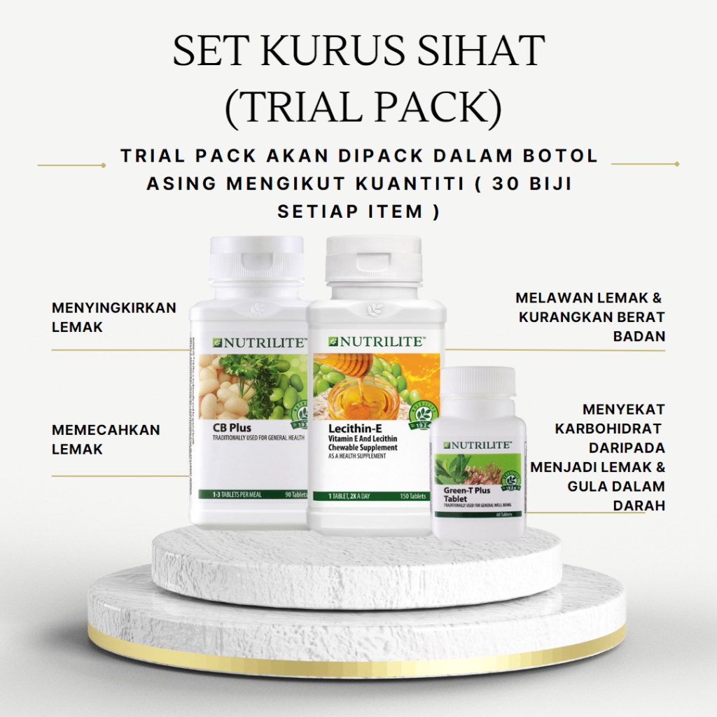 Amway Nutrilite Set Kurus Trial Pack (Lecithin-E 30's + Green T Plus 30 ...