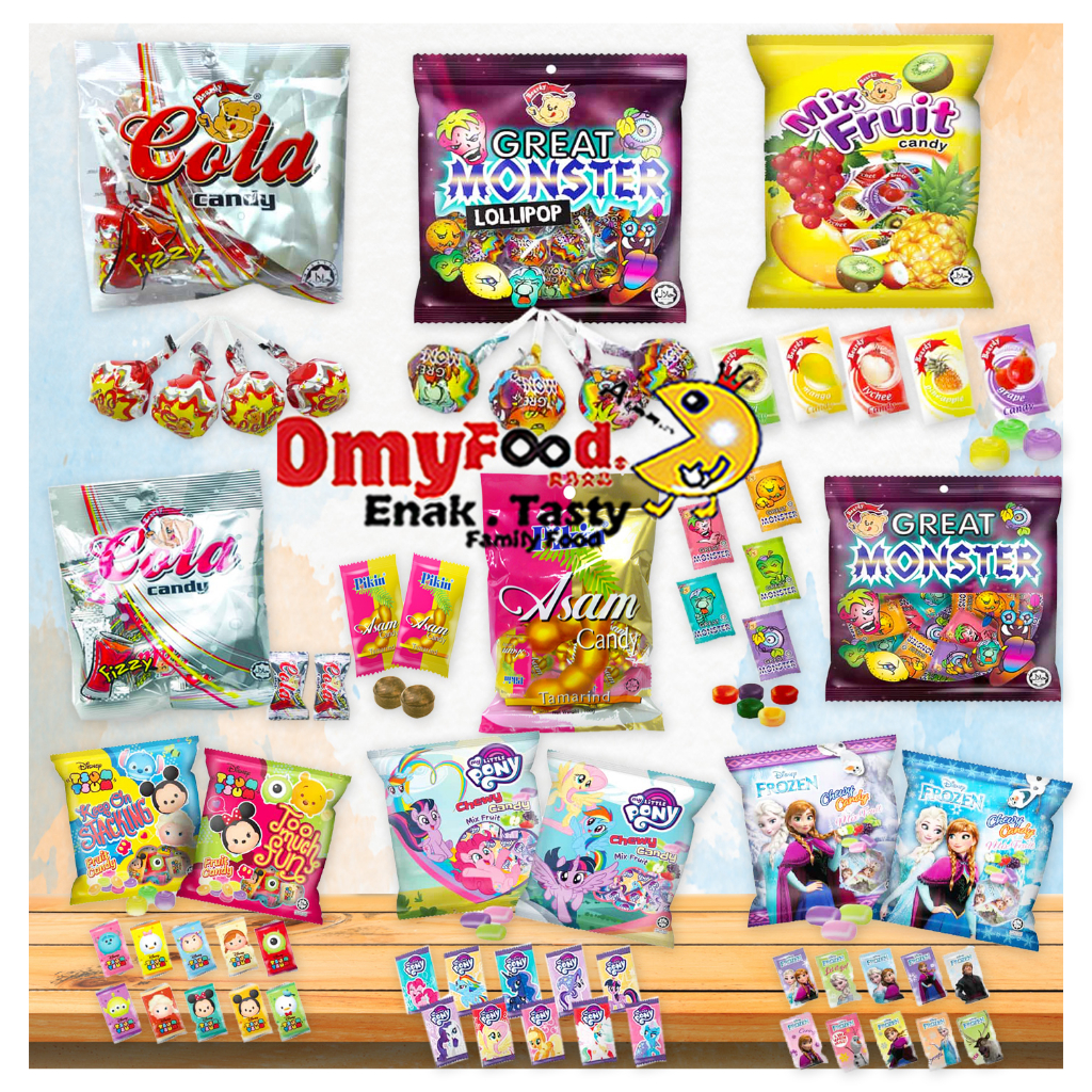100g /105g Beardy Candy/Lollipop/ Chewy Candy [Monster/Asam /Cola/Mix