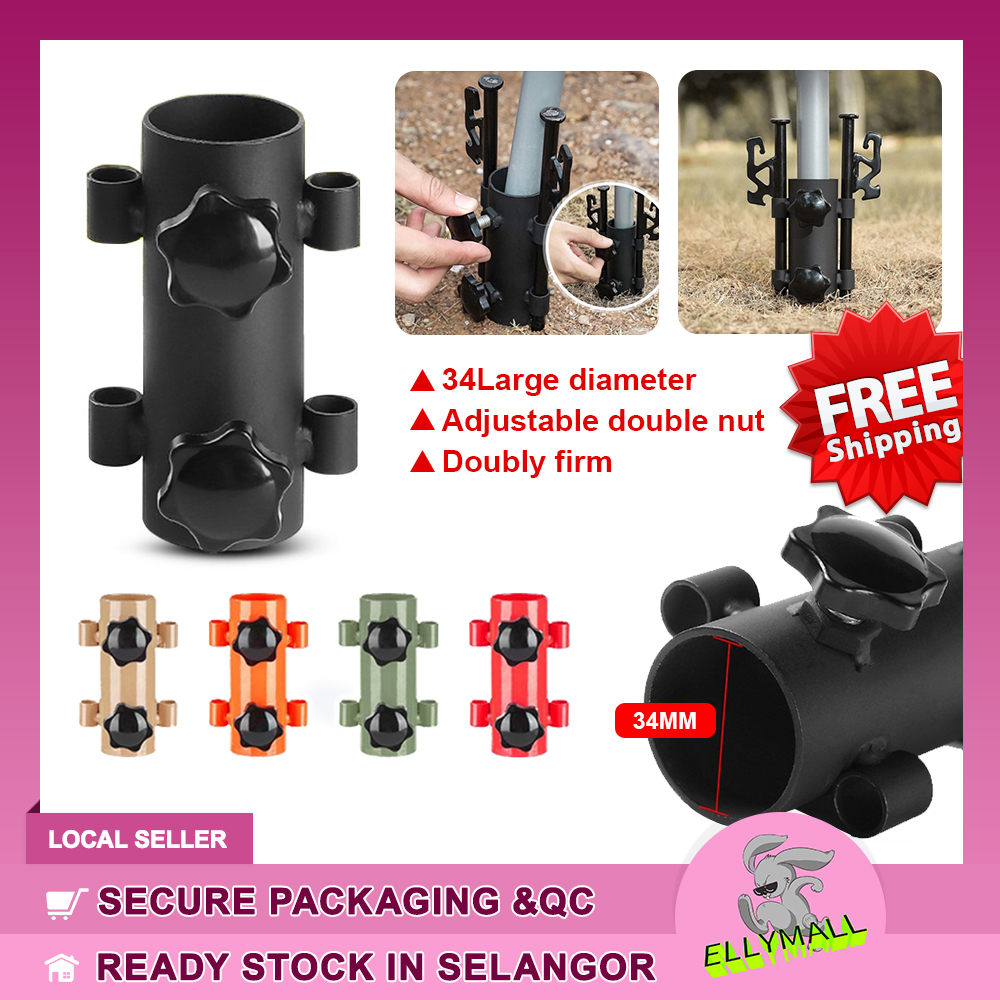 Camping Tent Pole Holder Windproof Canopy Awning Rod Holder Tent Stabilizer Pemegang Tiang