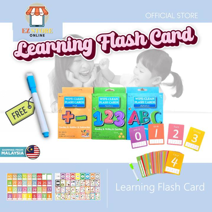 EZSTOREONLINE Learning Flash Cards with Erasable Pen | English Kids ...