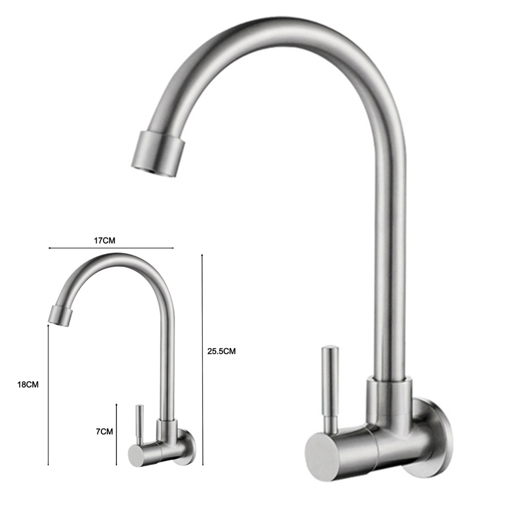 ANITECH Stainless Steel (SUS 304) Kitchen Faucet Pillar Mounted Sink ...