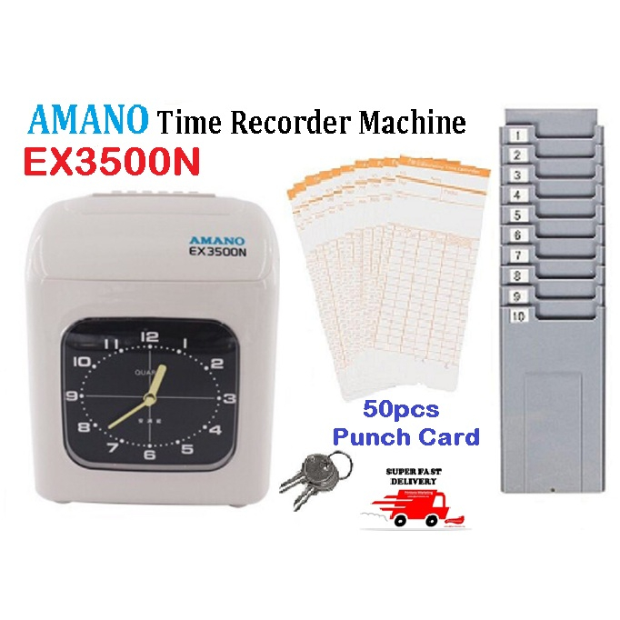 AMANO EX3500N Time Recorder Punch Card Machine (ANALOG) Shopee Singapore