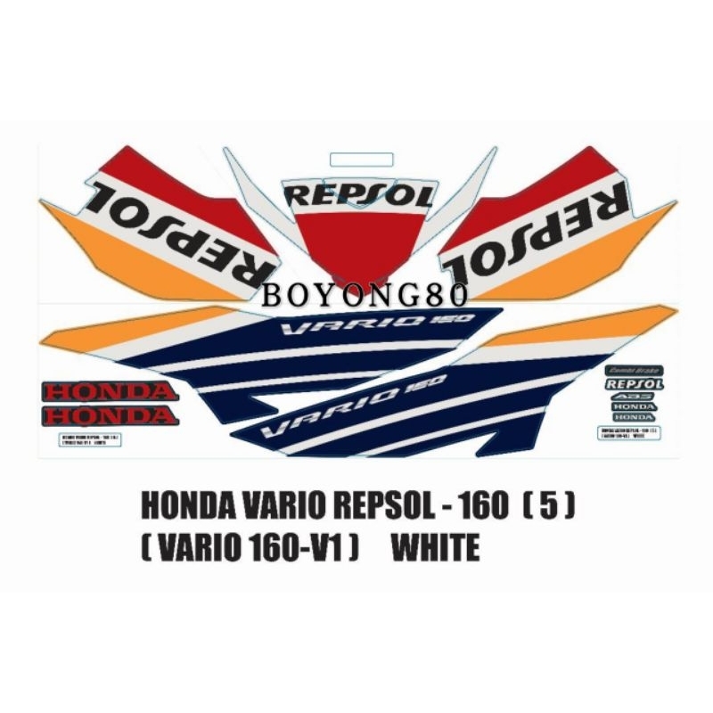 HONDA VARIO 160 REPSOL BODY STICKER | Shopee Singapore